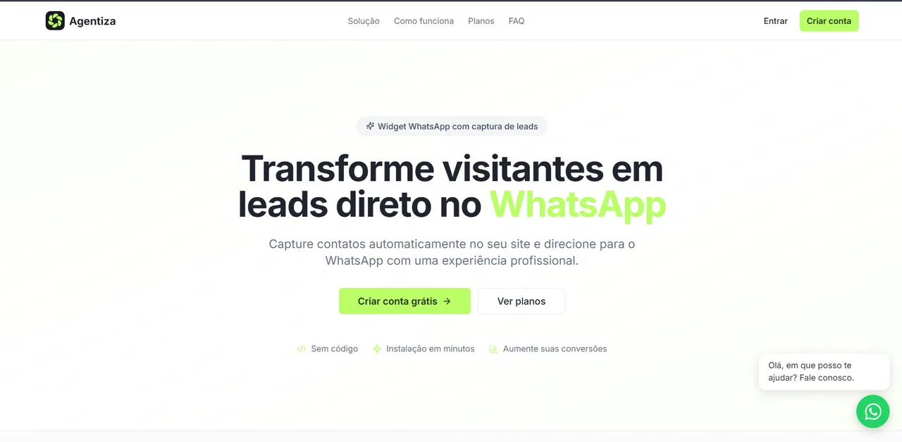 Print do projeto Agentiza Widgets